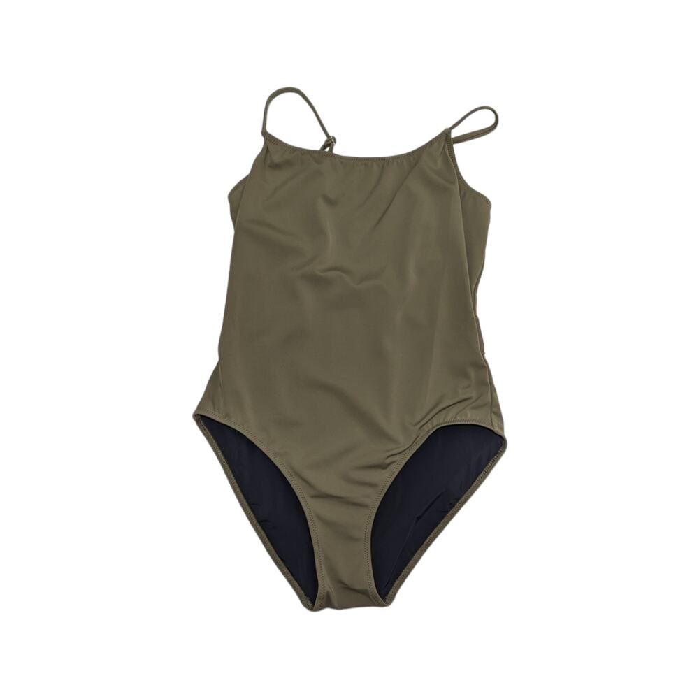 Solid and Striped Nina One Piece Swimsuit Olive Green Swimwear Womens Large Army